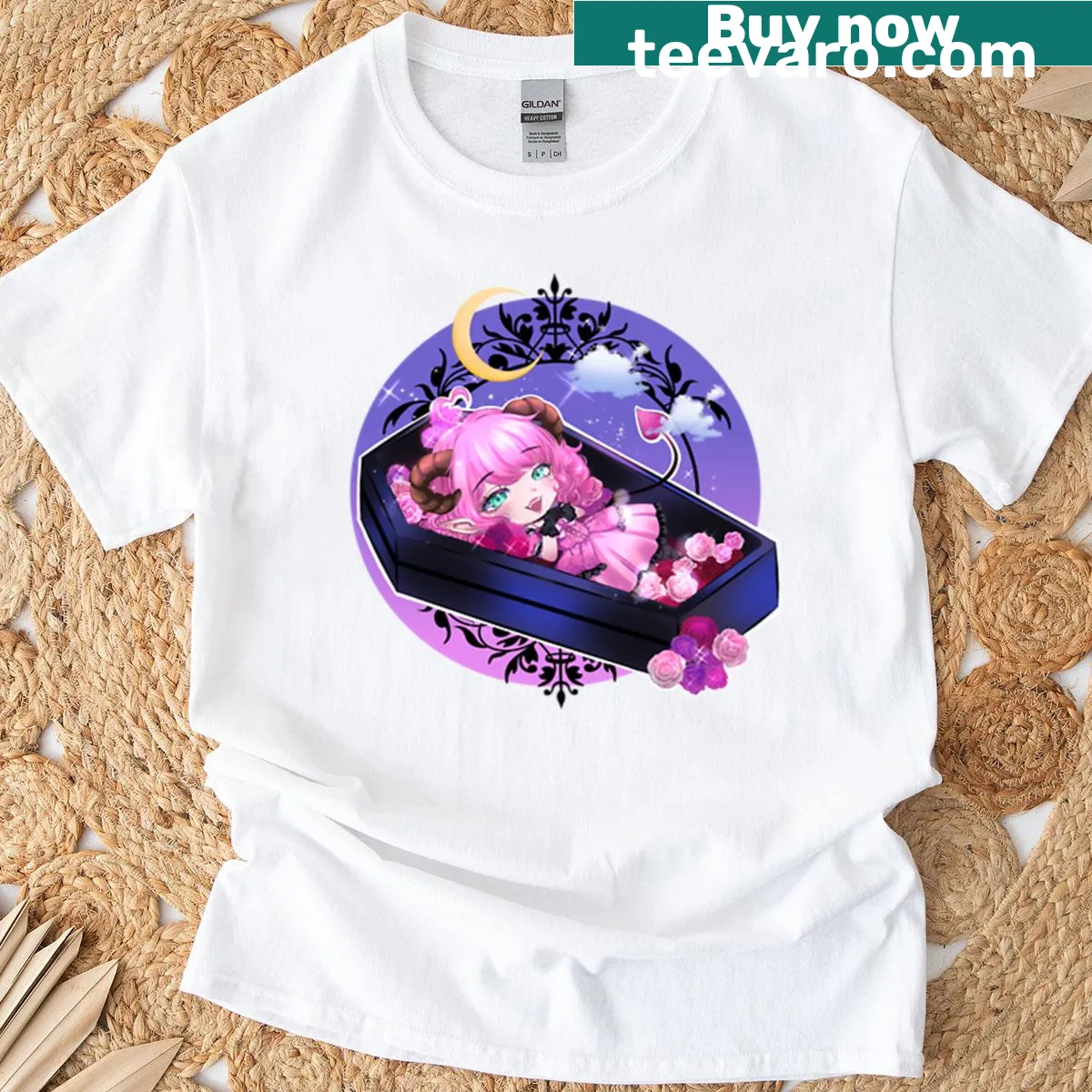 Bumblebee in a coffin graphic on T-shirt — on a men's t-shirt