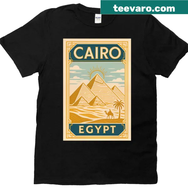 Illustrative T-shirt capturing the essence of Cairo, Egypt.