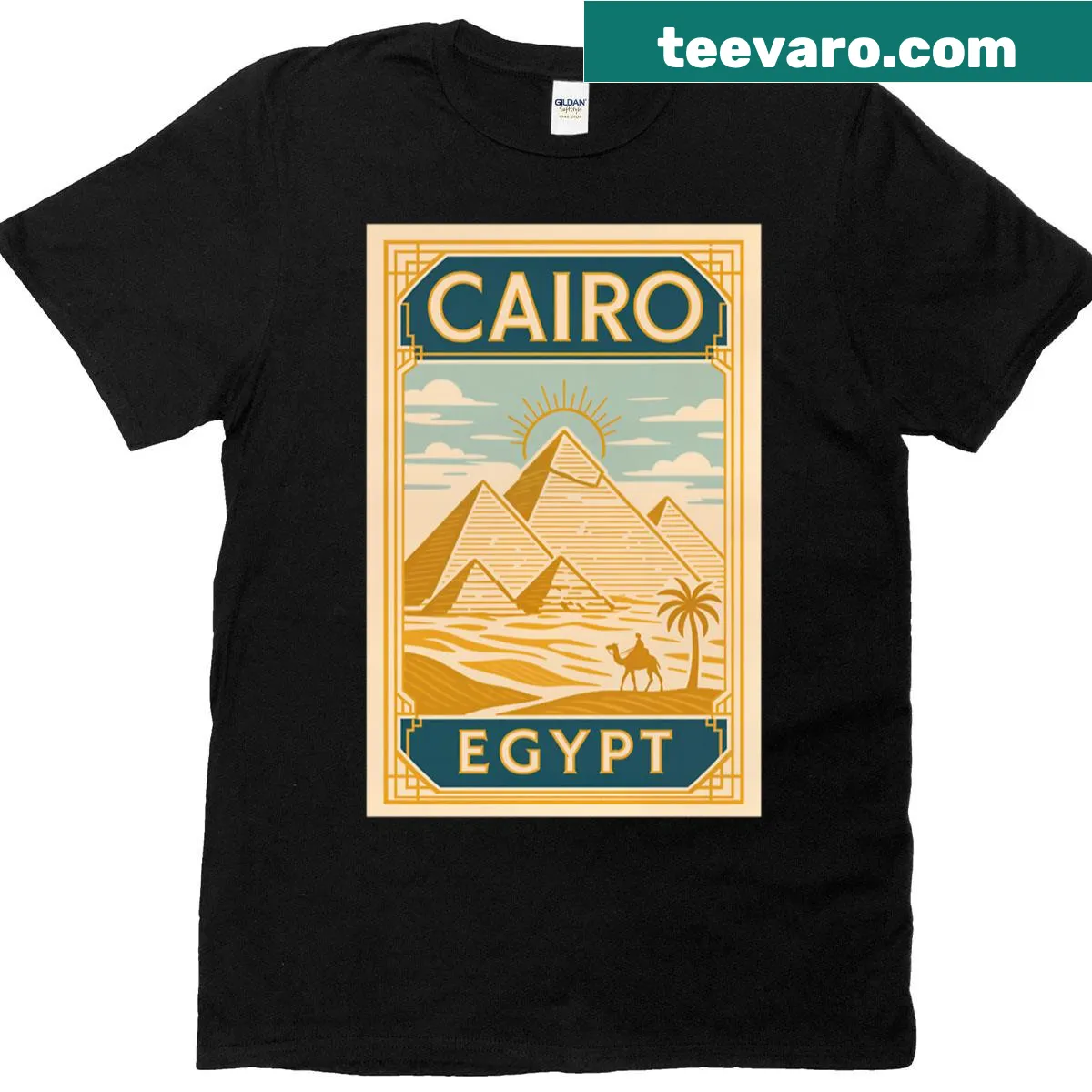 Illustrative T-shirt capturing the essence of Cairo, Egypt. — on a men's t-shirt