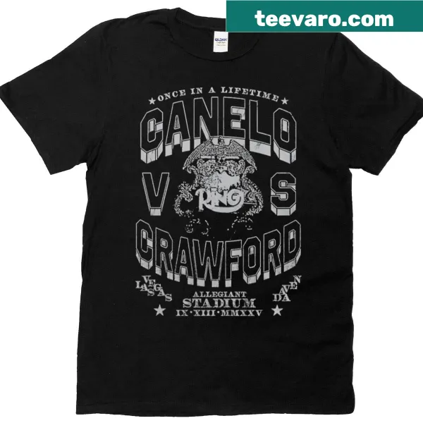 Tribute T-shirt featuring Canelo Alvarez and Terence Crawford fight details