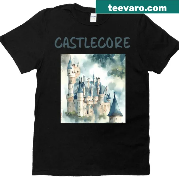 Oversized vintage-style T-shirt featuring medieval fairytale motifs