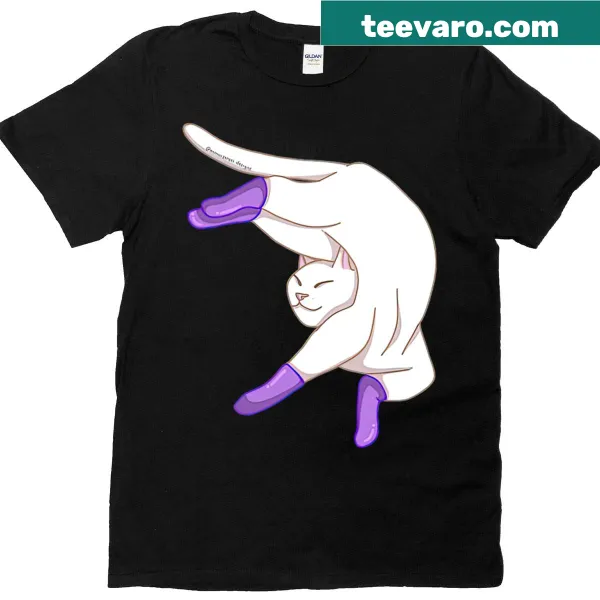 Cute illustration of a cat sleeping with socks