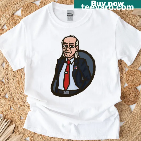 T-shirt featuring a bold graphic design of Cecil Stedman