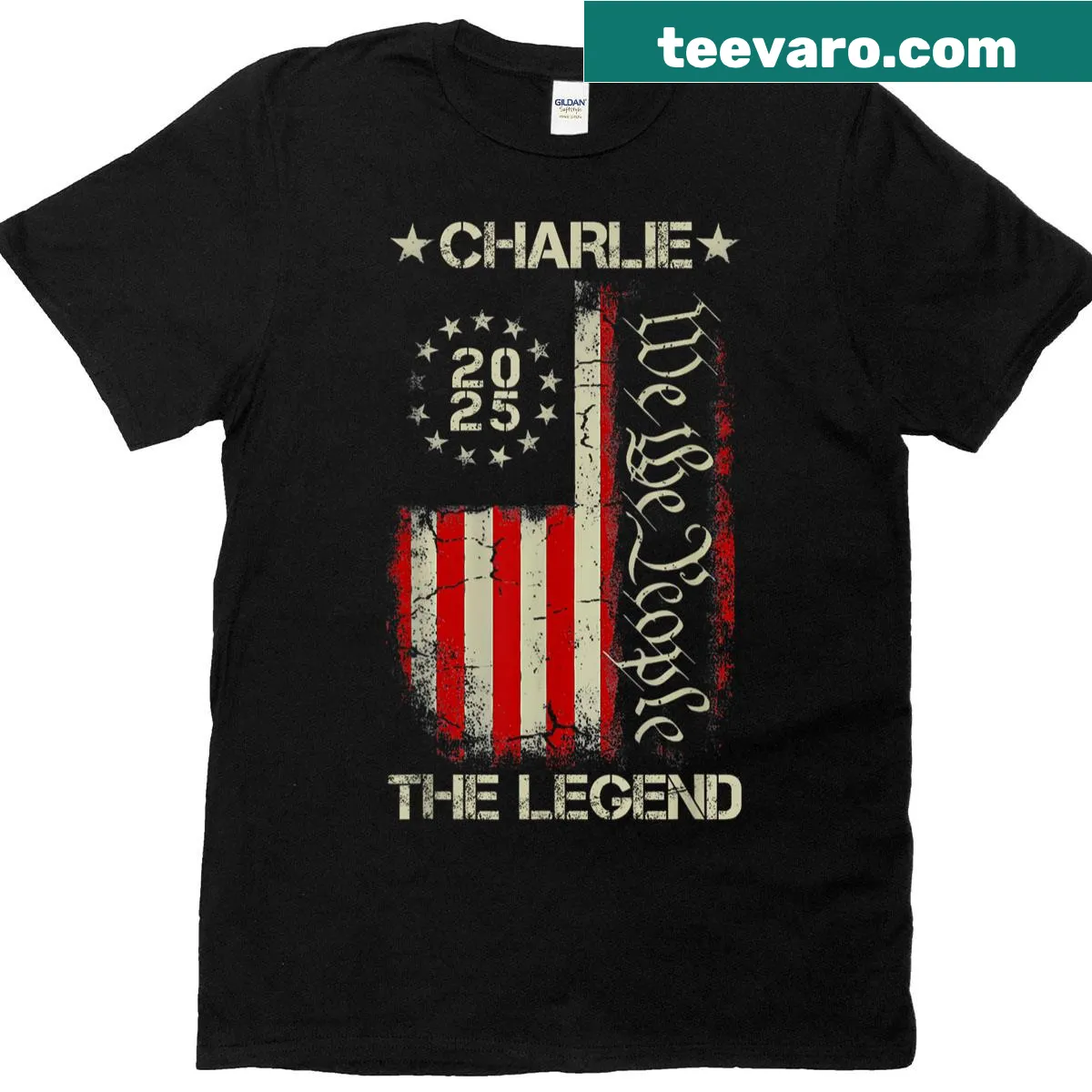 Vintage retro T-shirt featuring Charlie the Legend — on a men's t-shirt