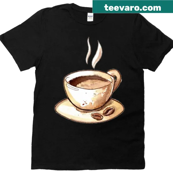 Coffee Bean graphic on a casual t-shirt for coffee lovers