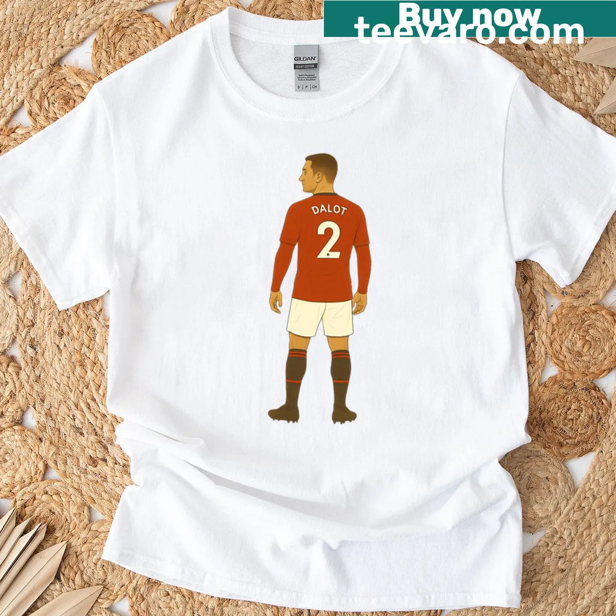 T-shirt with bold typography displaying Dalot's name — on a men's t-shirt