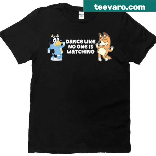 Playful T-shirt with 'Dance Like No One Is Watching' and cartoon characters