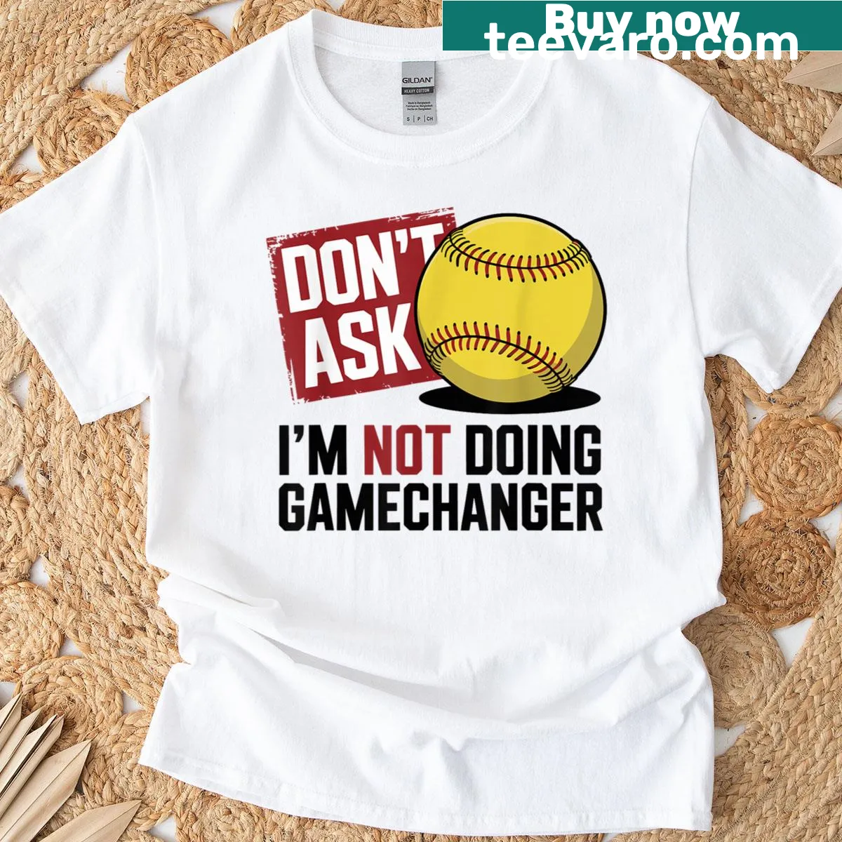 Casual baseball-themed t-shirt with humorous saying — on a men's t-shirt