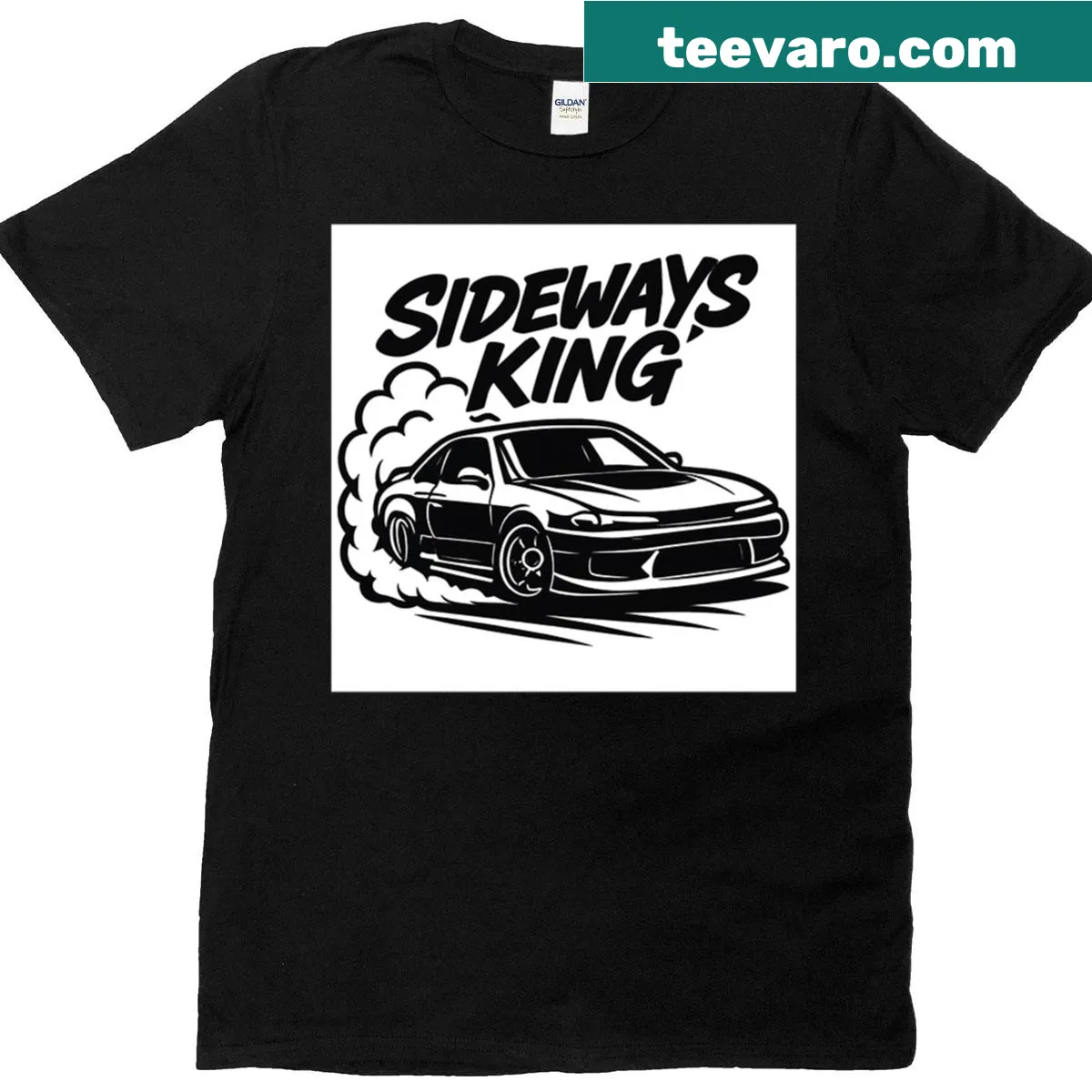 Playful T-shirt for car enthusiasts with drifting slogan — on a men's t-shirt