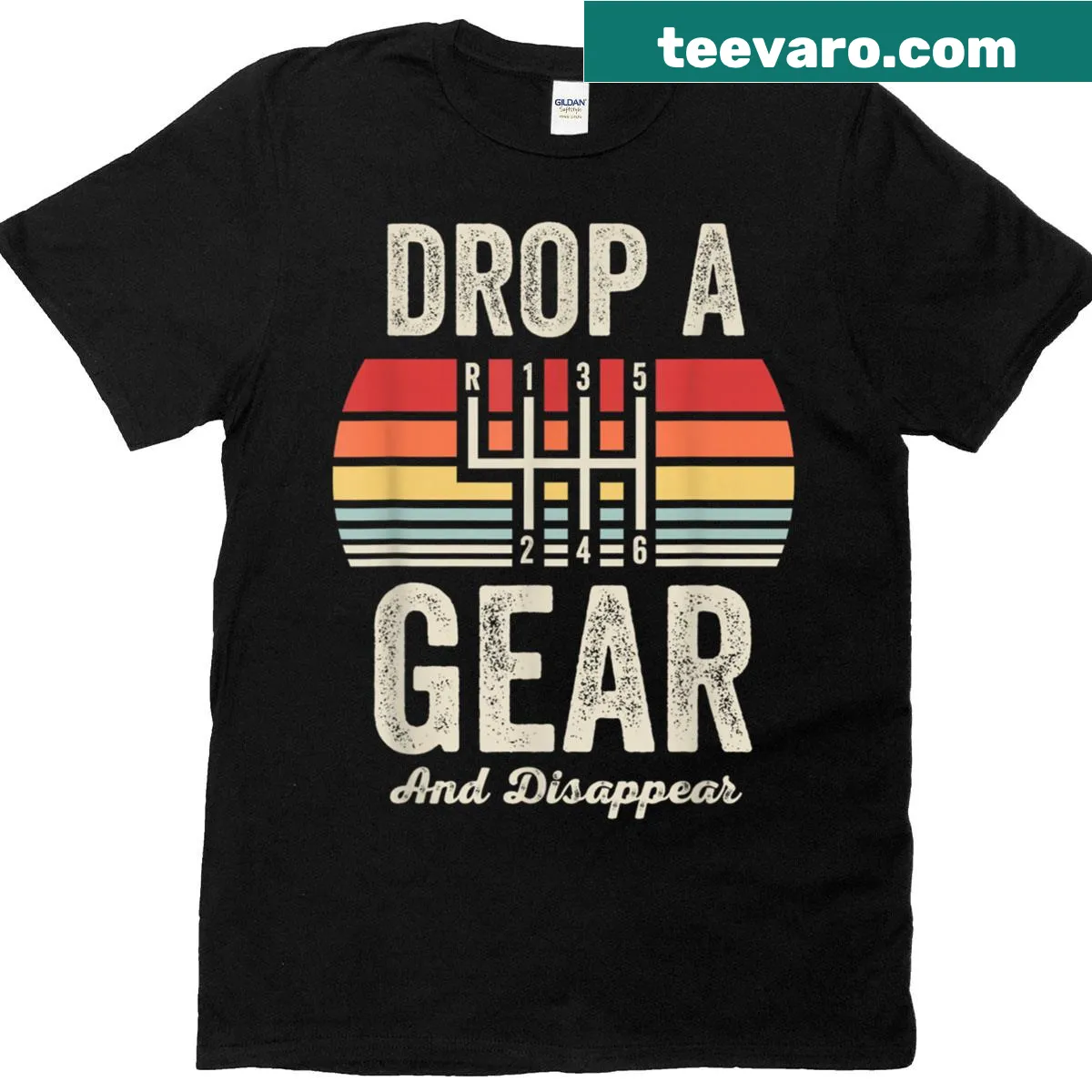 Edgy manual gearbox T-shirt with driving slogan — on a men's t-shirt