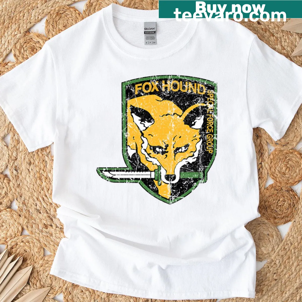 Duk Fat Fox Hound Special Forces illustrated T-shirt for military fans — on a men's t-shirt