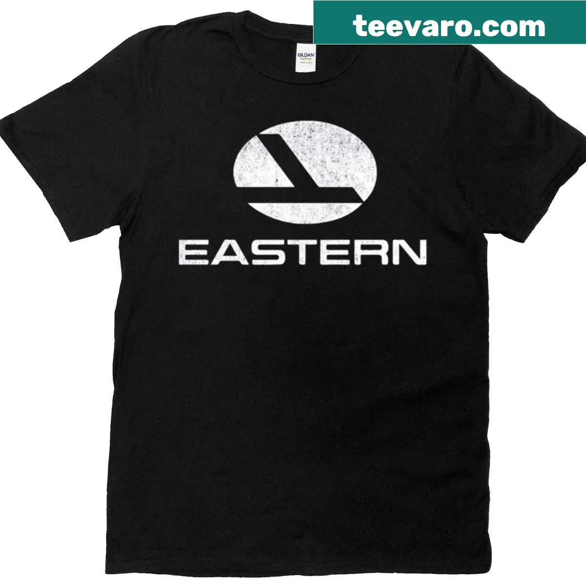 Vintage Eastern Airlines logo graphic — on a men's t-shirt