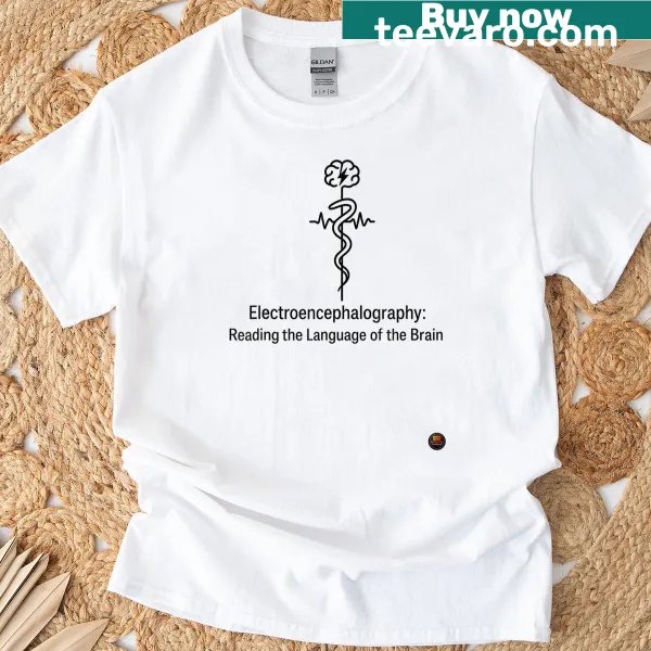 Electroencephalography themed t-shirt with brainwave pattern graphics