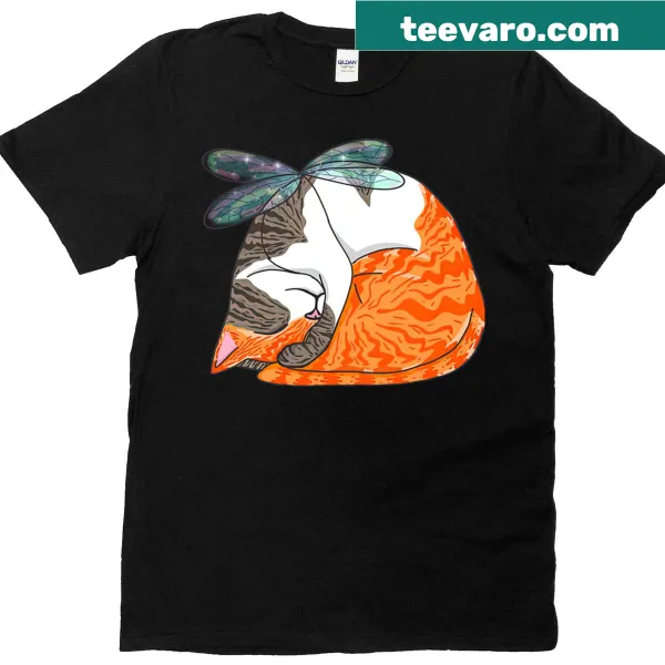 Illustration of a calico cat fairy sleeping, perfect for cat lovers