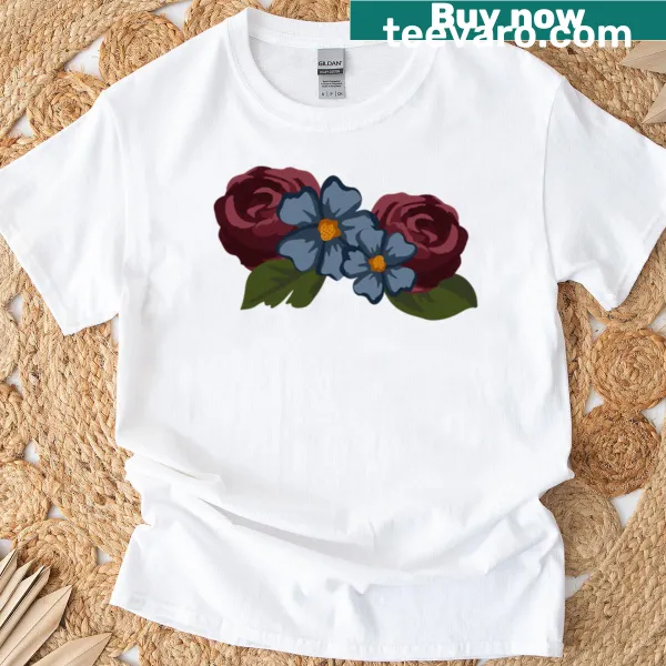 Illustrated fall bouquet design on a t-shirt