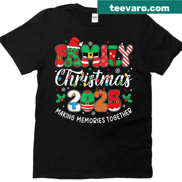 Family Christmas t-shirt featuring matching design for all ages