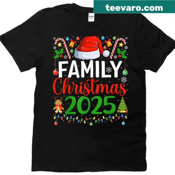Matching family T-shirt for Christmas 2025 with festive design.