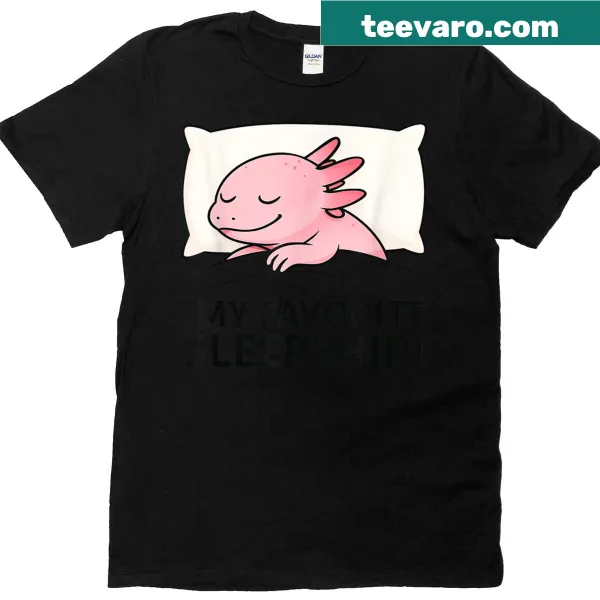 Cute T-shirt featuring an axolotl design for kids' sleepwear.
