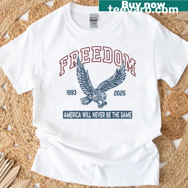 Patriotic T-shirt with bold typography about freedom