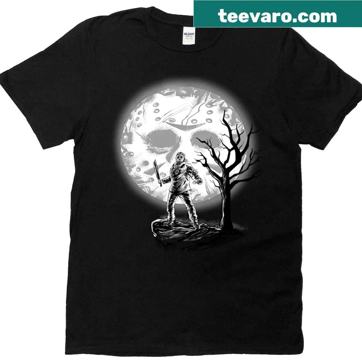 Whimsical moon graphic T-shirt celebrating Friday nights — on a men's t-shirt