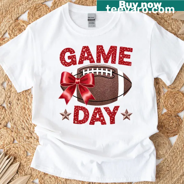Game Day football season typography t-shirt