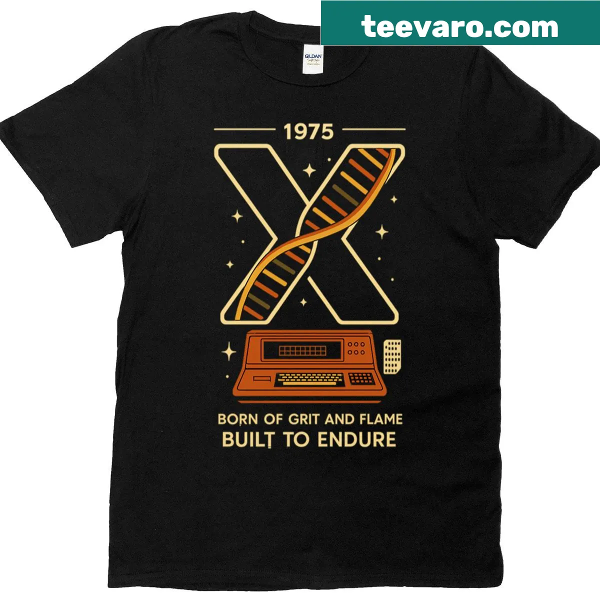 Generation X t-shirt featuring DNA helix design — on a men's t-shirt