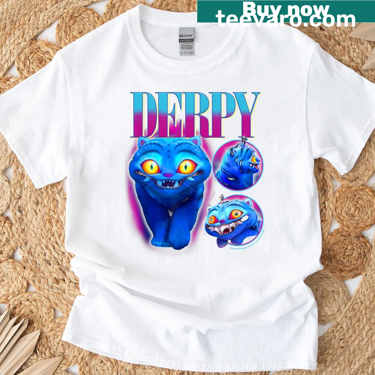 Y2K style Halloween poster design T-shirt — on a men's t-shirt