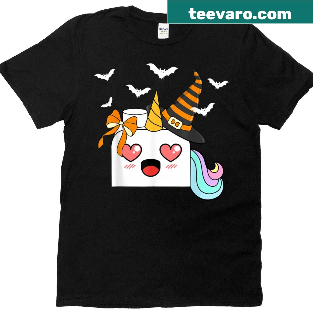 Cartoon Halloween Unicorn T-shirt for kids — on a men's t-shirt