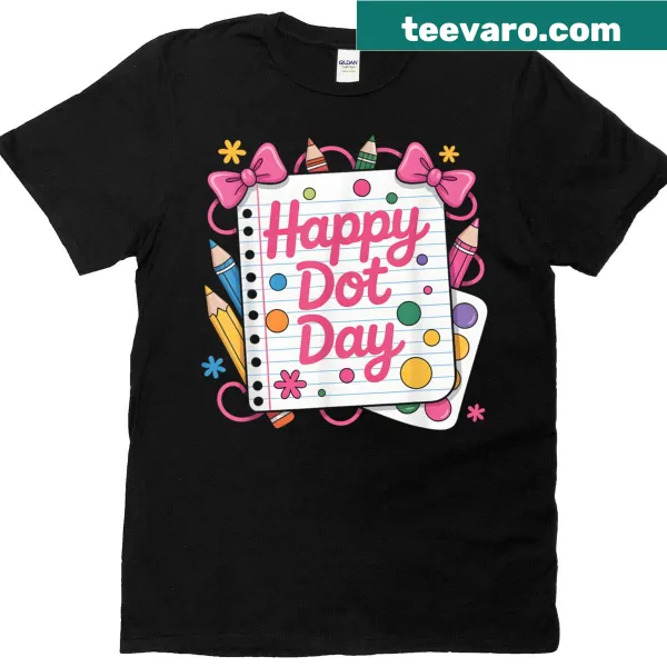 Dot Day t-shirt with colorful dot graphics for kids