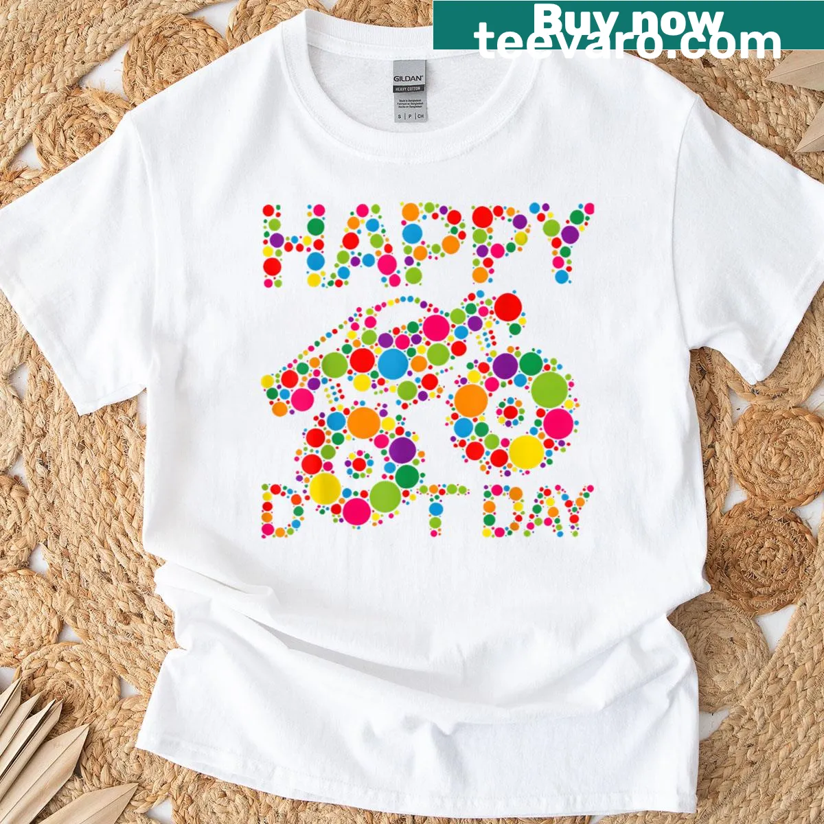 Cartoon-style Monster Truck T-shirt with polka dots for kids — on a men's t-shirt