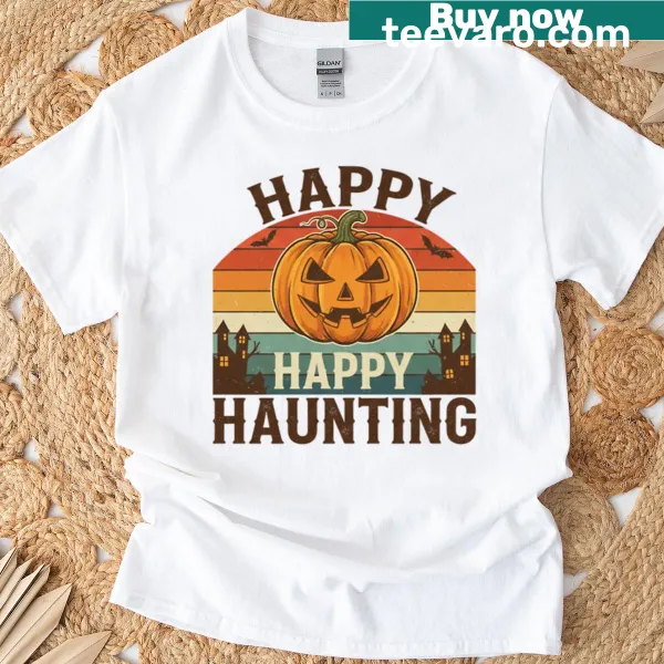 Vintage Halloween pumpkin design on a t-shirt