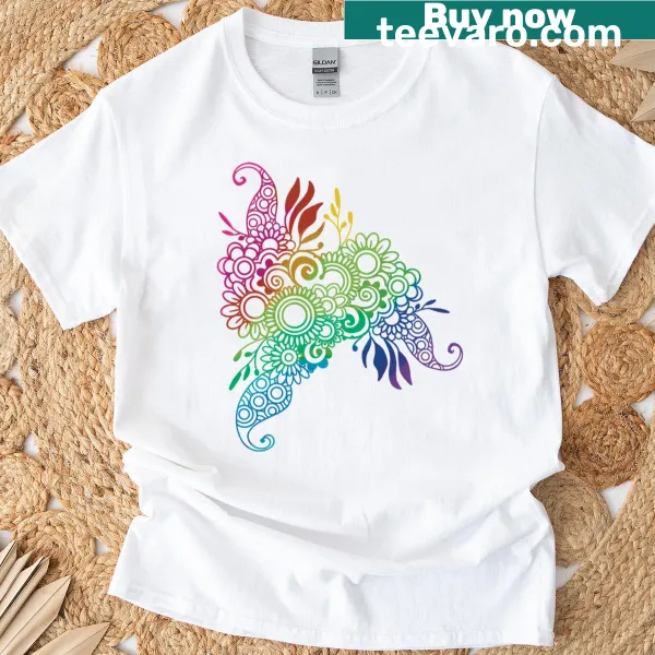 Henna mandala pattern T-shirt featuring intricate abstract designs