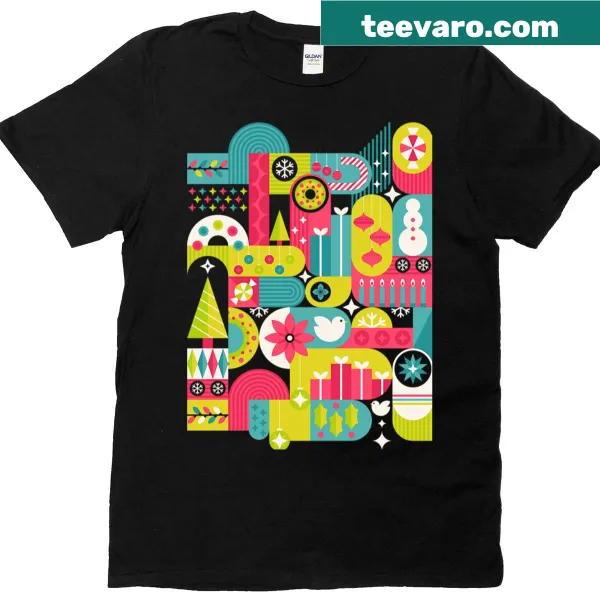 Festive holiday T-shirt featuring cheerful text about a holly jolly holiday