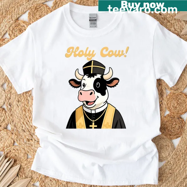 Holy Cow t-shirt with playful typography design