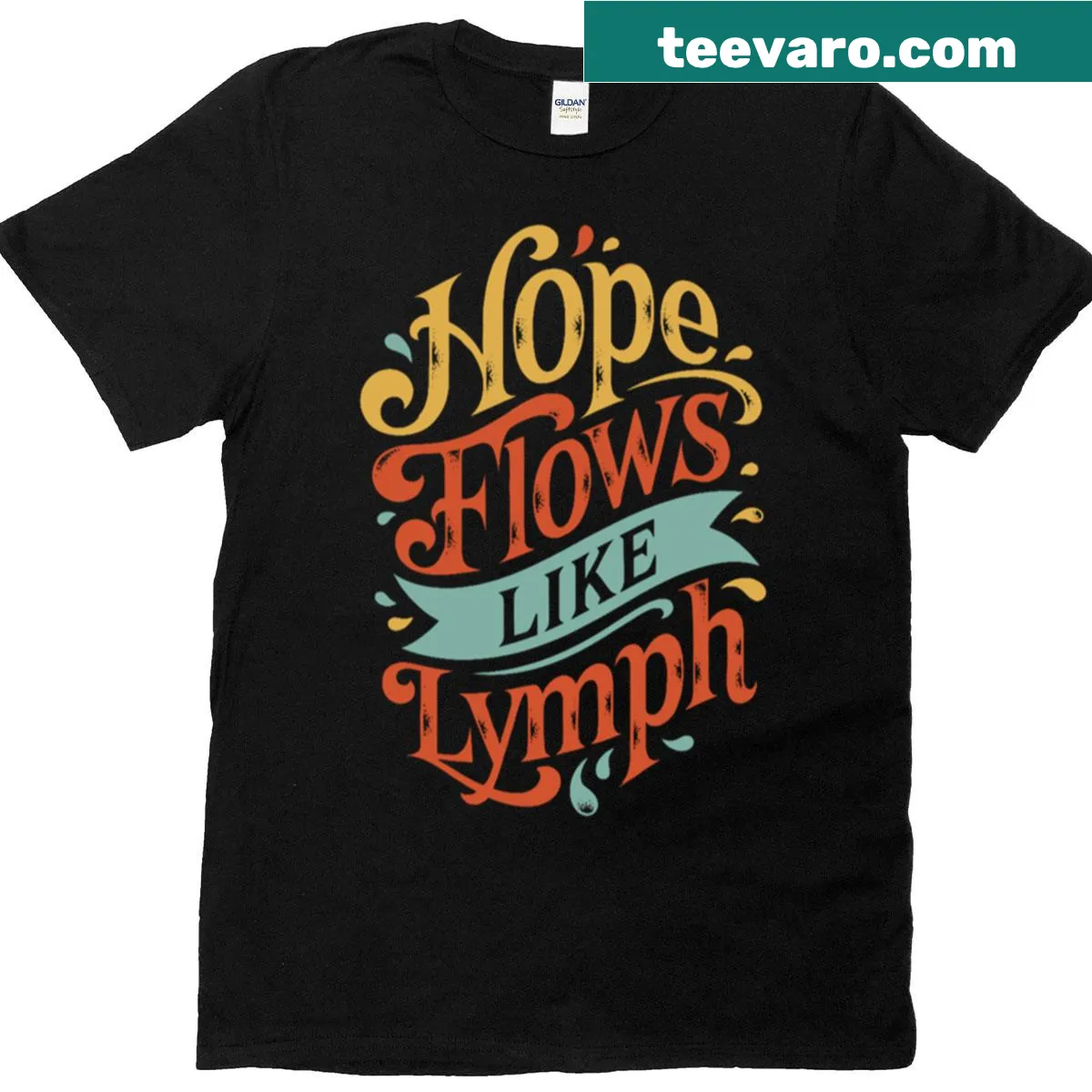 Vintage typography shirt with the quote about hope and lymph — on a men's t-shirt
