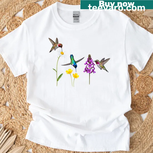 Hummingbird and flower design celebrating nature's beauty.
