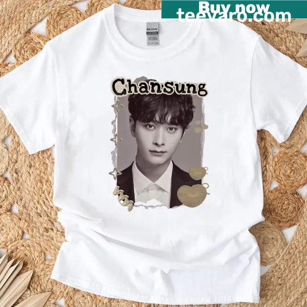 Vintage-style T-shirt featuring Hwang Chansung and collage design