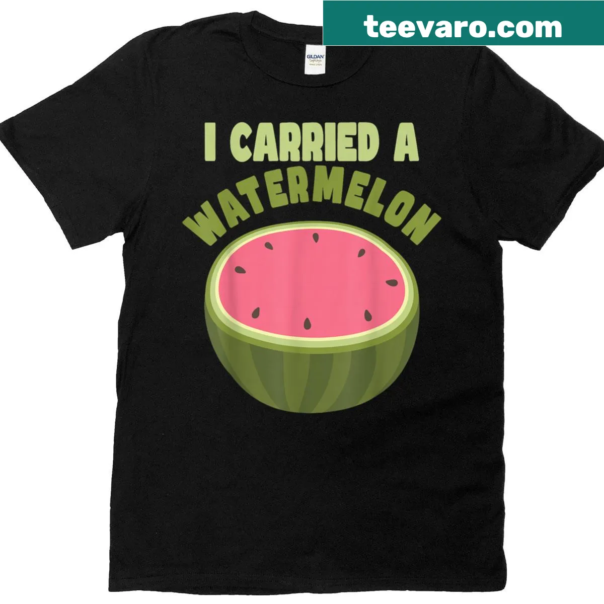 Funny summer t-shirt with a quote about carrying a watermelon — on a men's t-shirt