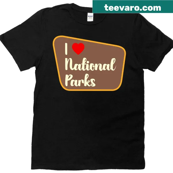 T-shirt expressing love for national parks through bold text