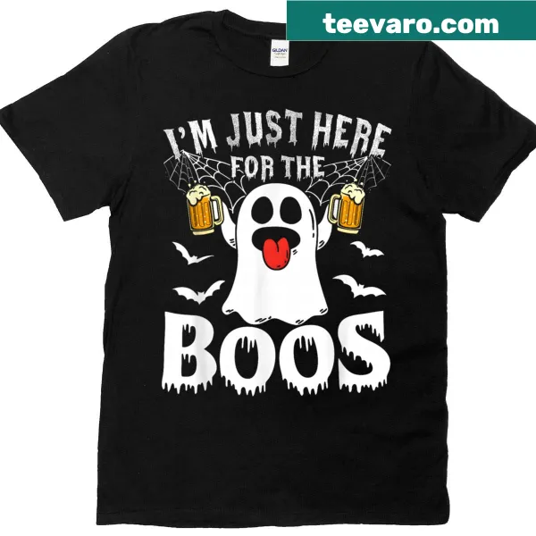 Halloween shirt with ghost graphic and funny text