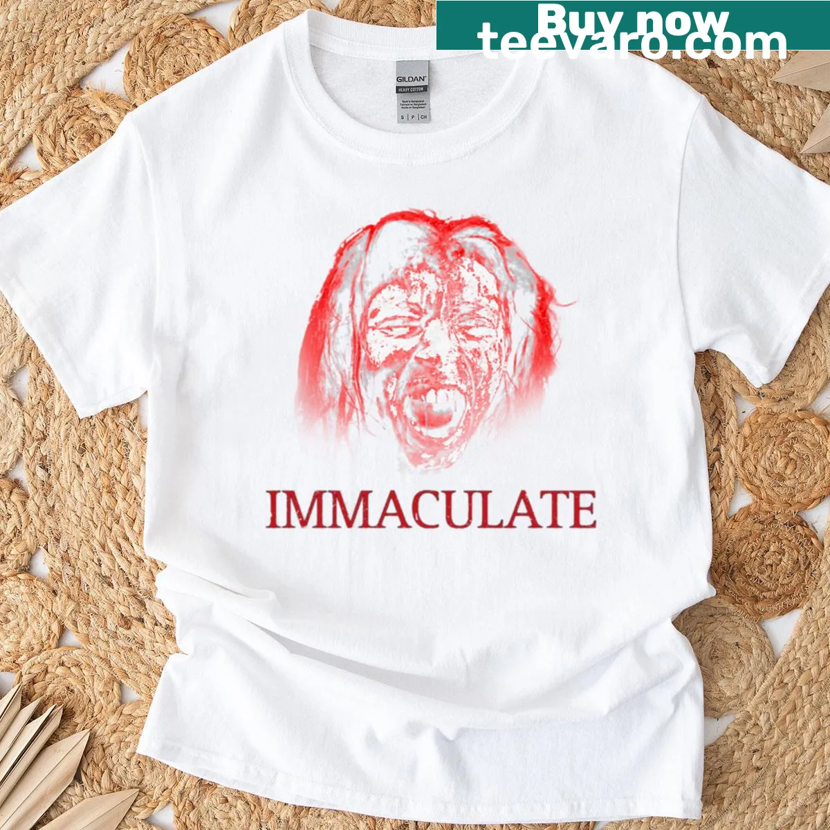 Vintage-style T-shirt featuring an homage to Sydney Sweeney. — on a men's t-shirt
