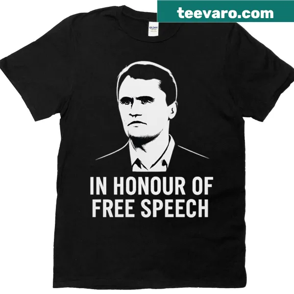 Tribute portrait design promoting free speech on a T-shirt