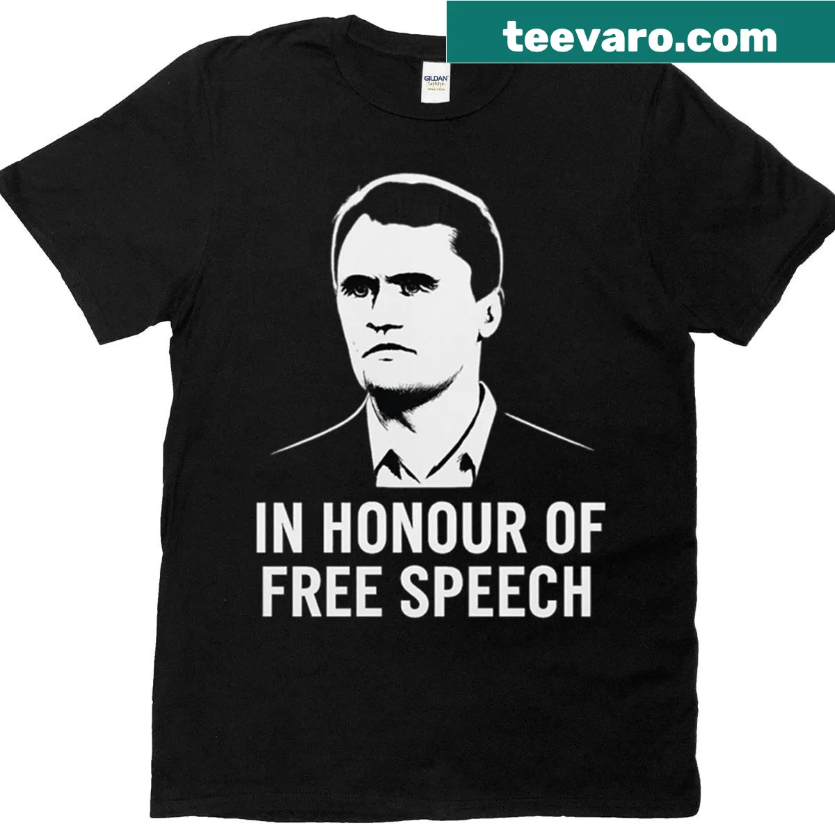 Tribute portrait design promoting free speech on a T-shirt — on a men's t-shirt