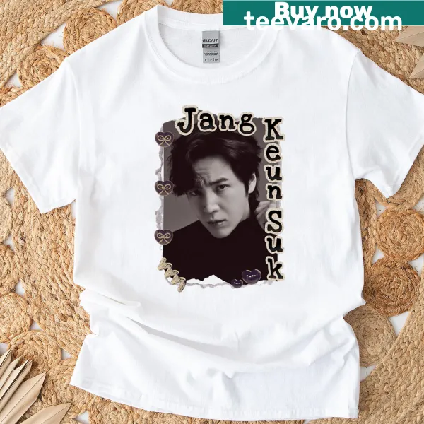 Vintage style T-shirt with Jang Keun-suk collage