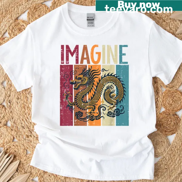 Japanese dragon retro fantasy t-shirt design