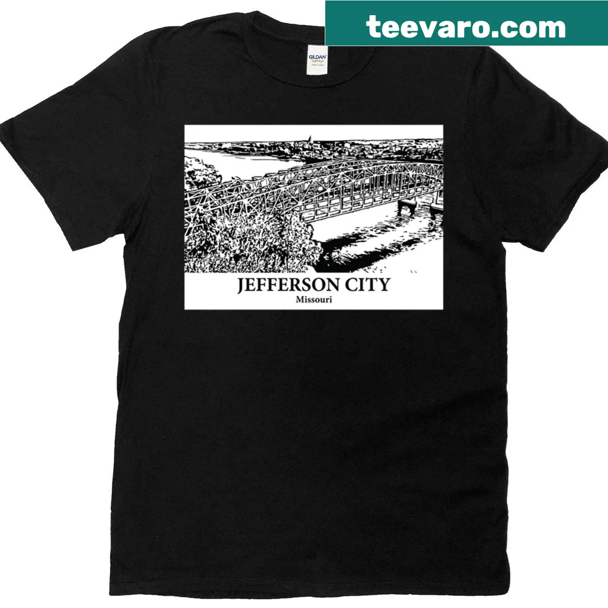 Charming Jefferson City t-shirt with classic typography design — on a men's t-shirt