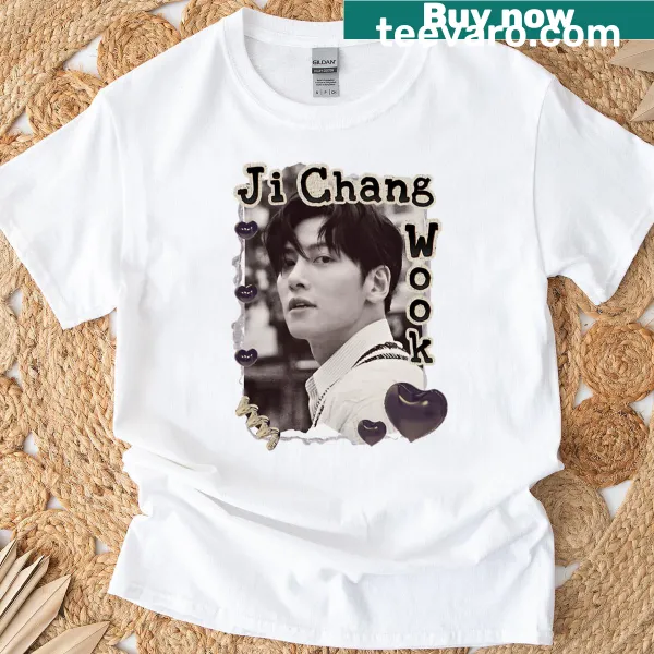 Cozy Y2K vintage collage t-shirt featuring Ji Chang-wook.