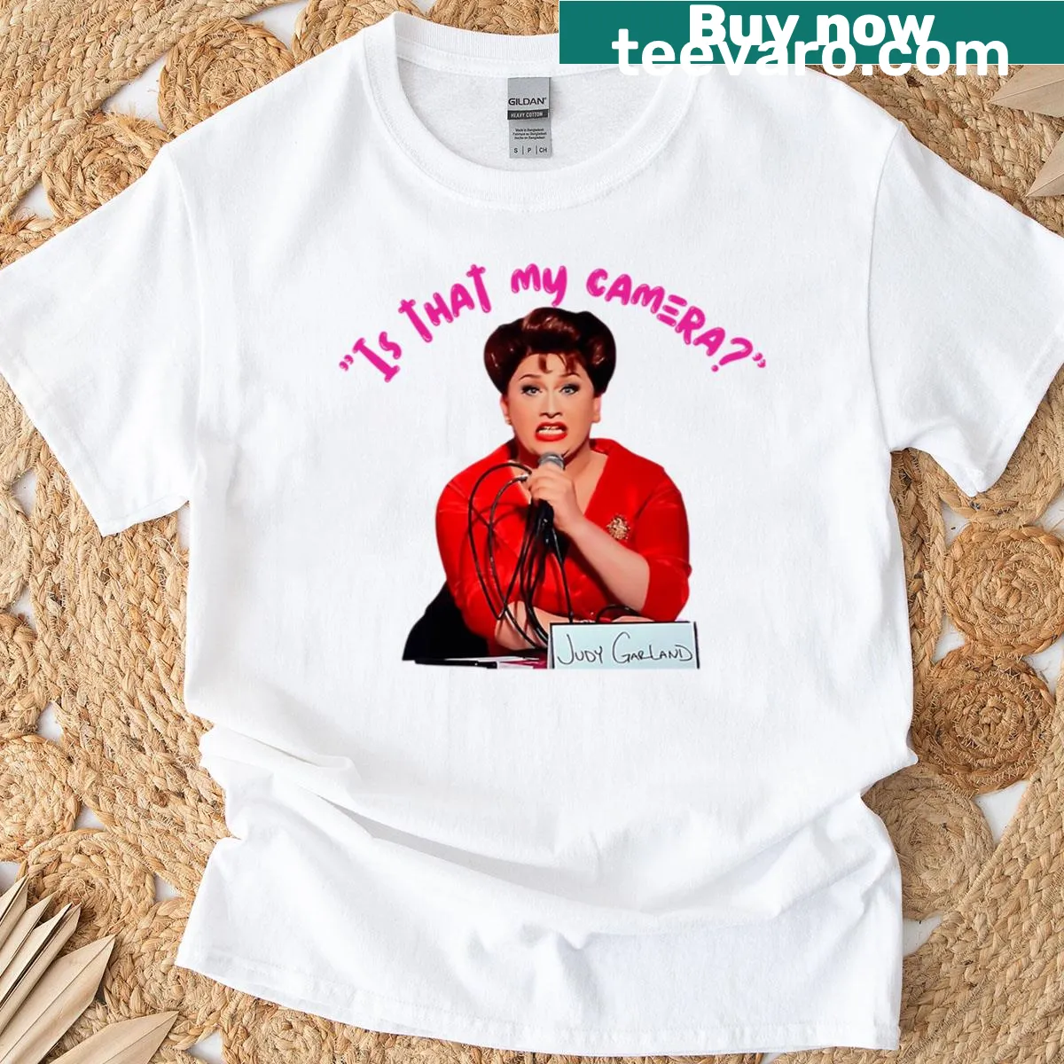 Illustrated t-shirt featuring Jinkx Monsoon's iconic face design. — on a men's t-shirt