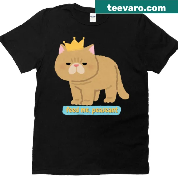 Illustration of a regal cat on a playful t-shirt for cat lovers