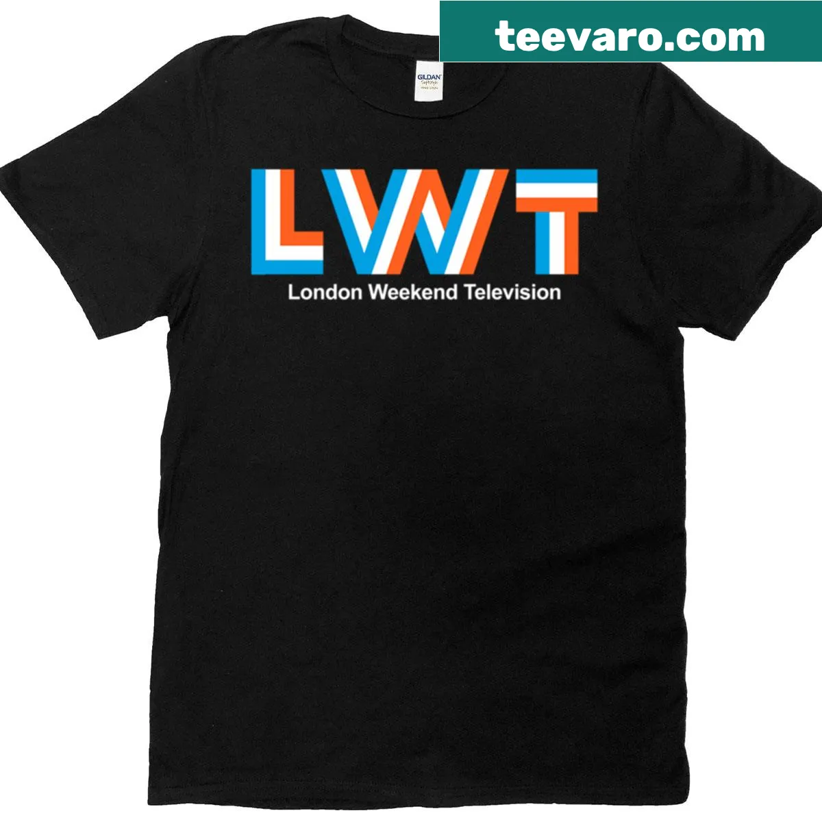 Retro design celebrating London Weekend Television on a t-shirt — on a men's t-shirt